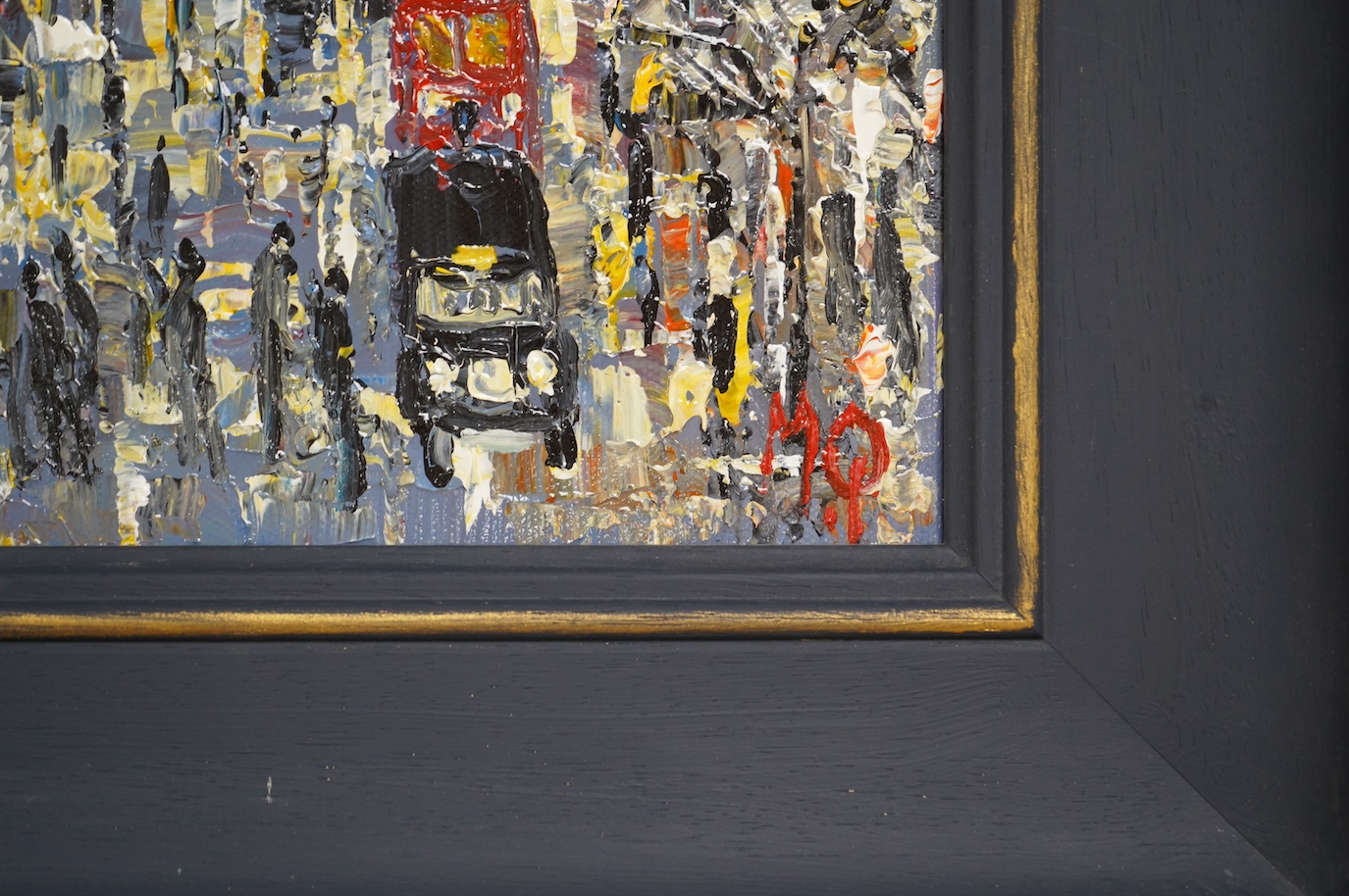 Michael Quirke (b.1946), impasto oil on canvas, ‘Evening London’, signed and dated 2012 verso, 24 x 29cm. Condition - good